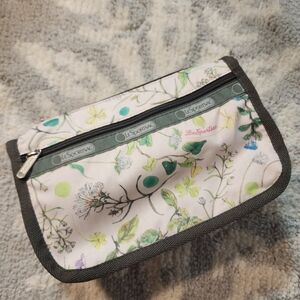 Lesportsac Pink Floral Cosmetic Pouch W.E